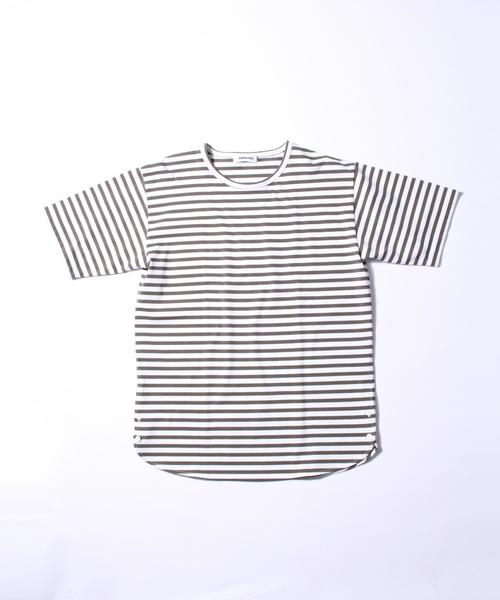 MONKEY TIME（モンキータイム）の「＜monkey time＞ サイドボタン ボーダーカットソー◆（Tシャツ/カットソー・メンズ・ブラック/オリーブ・X-LARGE/MEDIUM/LARGE/SMALL）」の3枚目の写真