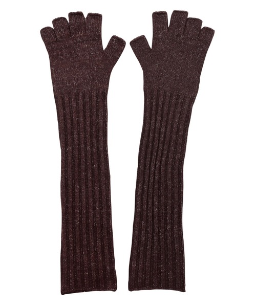 andme（アンドミー）の「リブニット指開きアームウォーマー（アームカバー・レディース・ライトブルー/グリーン系/オレンジ/ブラウン/ブラック/オフホワイト・FREE）」の11枚目の写真