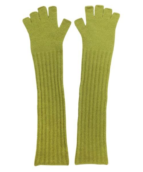 andme（アンドミー）の「リブニット指開きアームウォーマー（アームカバー・レディース・ライトブルー/グリーン系/オレンジ/ブラウン/ブラック/オフホワイト・FREE）」の10枚目の写真