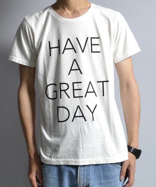 AMERICAN RAG CIE(アメリカンラグシー)の「AMERICANRAGCIE プリントTシャツ【HAVE A GREAT DAY】(Tシャツ/カットソー・メンズ・ホワイト/ブラック/チャコールグレー・2/1/3)」の10枚目の写真