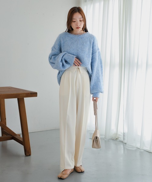 Bab（バブ）の「2WAYハイウエストスラックス（スラックス・レディース・ピンク/アイボリー/チャコールグレー・L/S/M）」の4枚目の写真