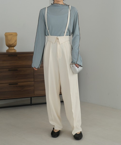 Bab（バブ）の「2WAYハイウエストスラックス（スラックス・レディース・ピンク/アイボリー/チャコールグレー・L/S/M）」の11枚目の写真