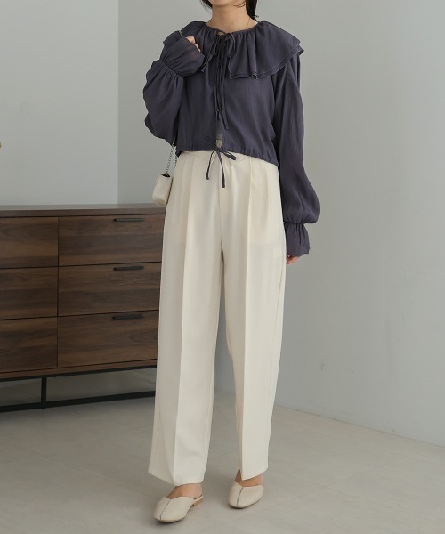 Bab（バブ）の「2WAYハイウエストスラックス（スラックス・レディース・ピンク/アイボリー/チャコールグレー・L/S/M）」の13枚目の写真