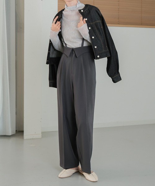 Bab（バブ）の「2WAYハイウエストスラックス（スラックス・レディース・ピンク/アイボリー/チャコールグレー・L/S/M）」の14枚目の写真