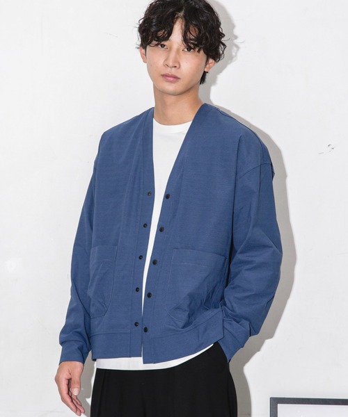 NANO universe(ナノユニバース)の「ストレッチワイドカーディガン(カーディガン/ボレロ・メンズ・ネイビー/ダークグリーン/ブラック・S/L/M)」の1枚目の写真