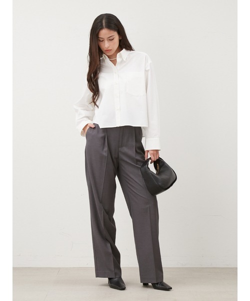 Mila Owen(ミラオーウェン)の「釦ダウンラウンドヘム短丈シャツ(シャツ/ブラウス・レディース・ブルー/ホワイト/ピンク/ベージュ・FREE)」の15枚目の写真