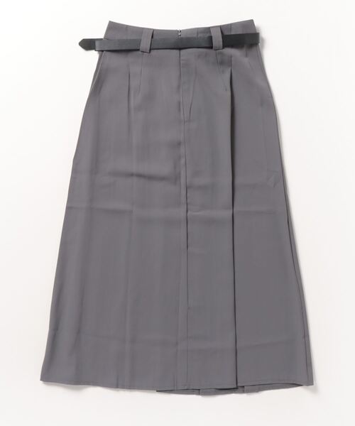Dream garden(ドリームガーデン)の「フロントタックプリーツスカート ベルト付け2点セット(スカート・レディース・ブラック/パープル/グレー/ピンク・S/M/L/XL/2XL)」の5枚目の写真