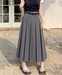 Dream garden | フロントタックプリーツスカート　ベルト付け2点セット(スカート)