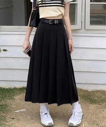 Dream garden（ドリームガーデン）の「フロントタックプリーツスカート　ベルト付け2点セット（スカート）」