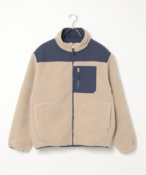 ikka（イッカ）の「【2WAY】リバーシブル切り替えボアブルゾン（ブルゾン・メンズ・チャコールグレー/ホワイト/ベージュ・L/M/S/XL）」の7枚目の写真