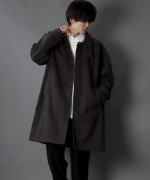 wool like over size bal collar coat/オーバーサイズ バルカラーコート/ステンカラーコート