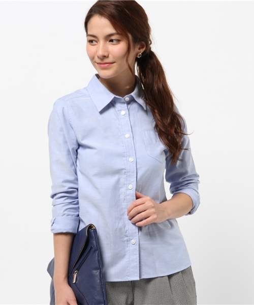 NATURAL BEAUTY BASIC（ナチュラルビューティーベーシック）の「【andGIRL 12月号掲載】【JJ 12月号掲載】オックスベーシックシャツ（シャツ/ブラウス・レディース・ホワイト系その他/ブルー・LARGE/SMALL/MEDIUM）」の12枚目の写真