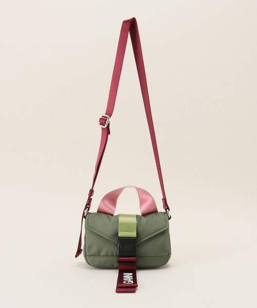 関税負担なし☆Ganni ガニーRECYCLED TECH MINIショルダーバッグ GANNI ショルダーバッグ バッグ Recycled Tech Mini Satchel