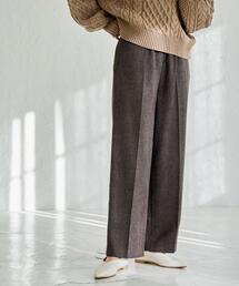 coen | ウールMIXホームスパンイージーワイドパンツ(スラックス)