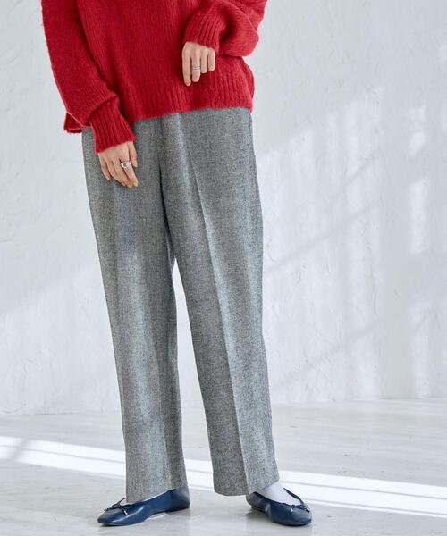 coen（コーエン）の「ウールMIXホームスパンイージーワイドパンツ（スラックス・レディース・ブラック/グレー/モカ・M/L）」の4枚目の写真