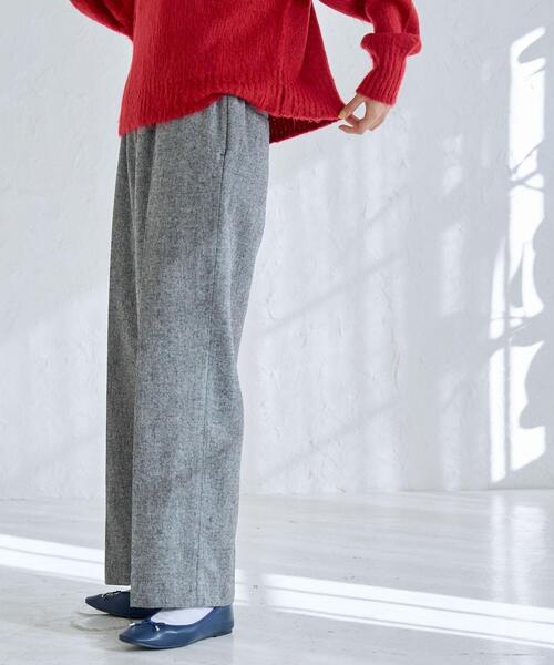 coen（コーエン）の「ウールMIXホームスパンイージーワイドパンツ（スラックス・レディース・ブラック/グレー/モカ・M/L）」の5枚目の写真