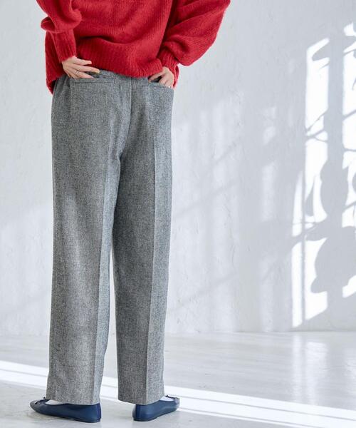 coen（コーエン）の「ウールMIXホームスパンイージーワイドパンツ（スラックス・レディース・ブラック/グレー/モカ・M/L）」の7枚目の写真