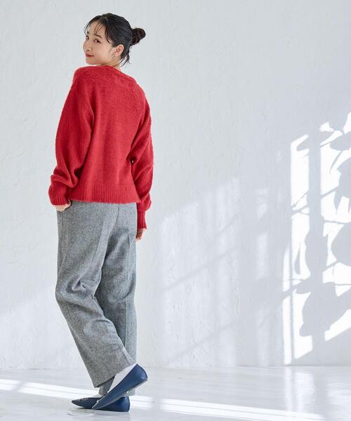 coen（コーエン）の「ウールMIXホームスパンイージーワイドパンツ（スラックス・レディース・ブラック/グレー/モカ・M/L）」の9枚目の写真