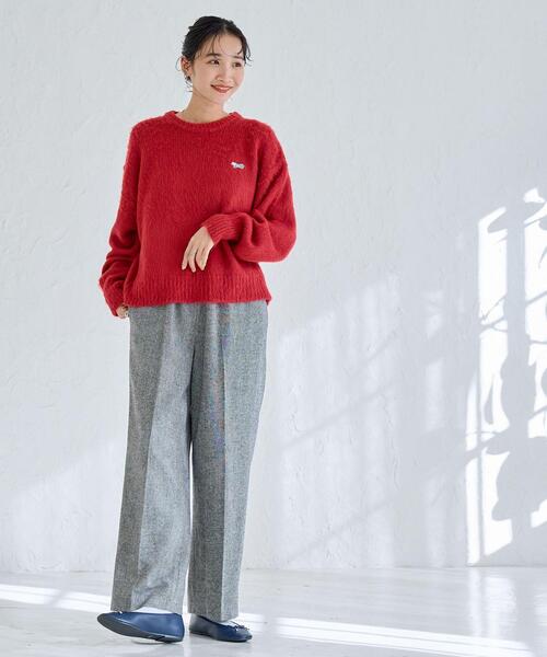 coen（コーエン）の「ウールMIXホームスパンイージーワイドパンツ（スラックス・レディース・ブラック/グレー/モカ・M/L）」の12枚目の写真