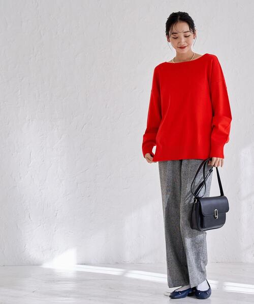 coen（コーエン）の「ウールMIXホームスパンイージーワイドパンツ（スラックス・レディース・ブラック/グレー/モカ・M/L）」の13枚目の写真