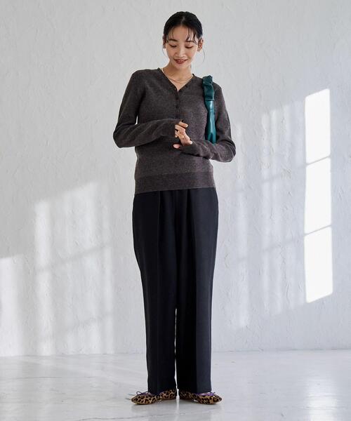 coen（コーエン）の「ウールMIXホームスパンイージーワイドパンツ（スラックス・レディース・ブラック/グレー/モカ・M/L）」の19枚目の写真