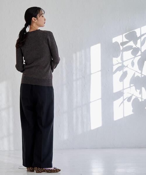 coen（コーエン）の「ウールMIXホームスパンイージーワイドパンツ（スラックス・レディース・ブラック/グレー/モカ・M/L）」の20枚目の写真