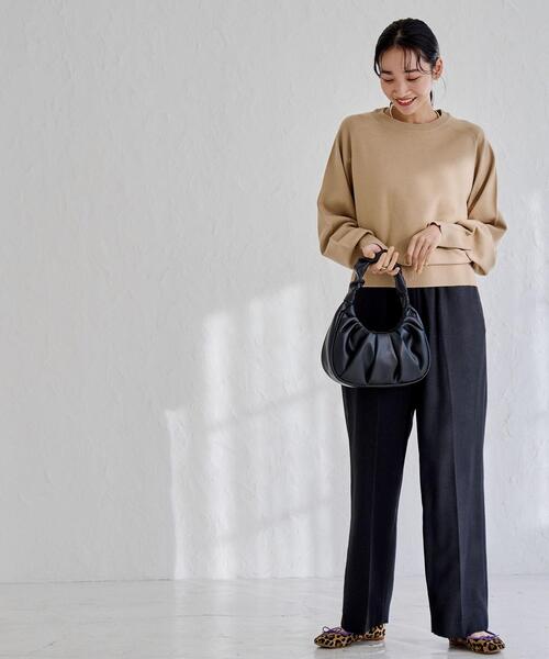 coen（コーエン）の「ウールMIXホームスパンイージーワイドパンツ（スラックス・レディース・ブラック/グレー/モカ・M/L）」の21枚目の写真