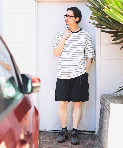 B:MING by BEAMS(ビーミングバイビームス)の「B:MING by BEAMS / ビッグシルエット クルーネック ボーダー Tシャツ「抗菌防臭」(Tシャツ/カットソー・メンズ・オフホワイト/ネイビー・MEDIUM/X-LARGE/LARGE/SMALL)」の4枚目の写真