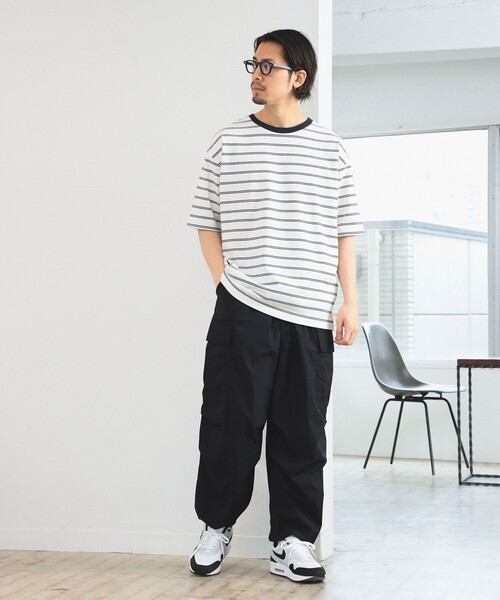 B:MING by BEAMS(ビーミングバイビームス)の「B:MING by BEAMS / ビッグシルエット クルーネック ボーダー Tシャツ「抗菌防臭」(Tシャツ/カットソー・メンズ・オフホワイト/ネイビー・MEDIUM/X-LARGE/LARGE/SMALL)」の7枚目の写真