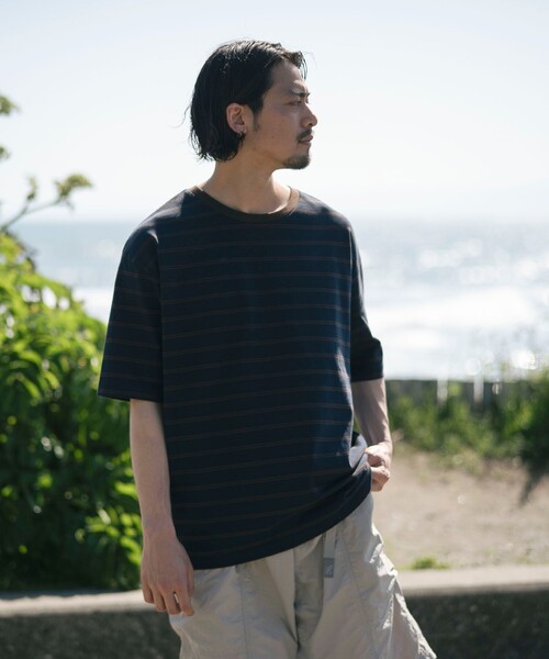 B:MING by BEAMS(ビーミングバイビームス)の「B:MING by BEAMS / ビッグシルエット クルーネック ボーダー Tシャツ「抗菌防臭」(Tシャツ/カットソー・メンズ・オフホワイト/ネイビー・MEDIUM/X-LARGE/LARGE/SMALL)」の16枚目の写真