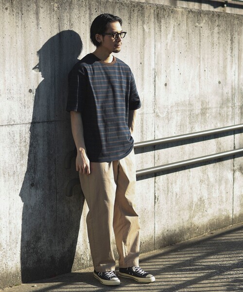 B:MING by BEAMS(ビーミングバイビームス)の「B:MING by BEAMS / ビッグシルエット クルーネック ボーダー Tシャツ「抗菌防臭」(Tシャツ/カットソー・メンズ・オフホワイト/ネイビー・MEDIUM/X-LARGE/LARGE/SMALL)」の18枚目の写真