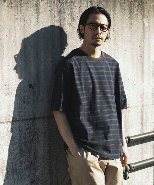 B:MING by BEAMS(ビーミングバイビームス)の「B:MING by BEAMS / ビッグシルエット クルーネック ボーダー Tシャツ「抗菌防臭」(Tシャツ/カットソー・メンズ・オフホワイト/ネイビー・MEDIUM/X-LARGE/LARGE/SMALL)」の13枚目の写真