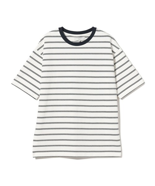 B:MING by BEAMS(ビーミングバイビームス)の「B:MING by BEAMS / ビッグシルエット クルーネック ボーダー Tシャツ「抗菌防臭」(Tシャツ/カットソー・メンズ・オフホワイト/ネイビー・MEDIUM/X-LARGE/LARGE/SMALL)」の14枚目の写真
