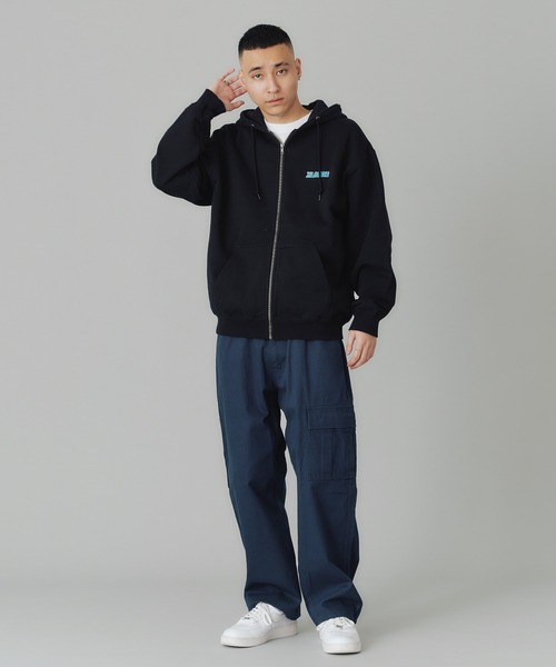 XLARGE パーカー XL ネイビー XLARGE（エクストララージ）の「CONTRAST STITCH ZIP HOODED