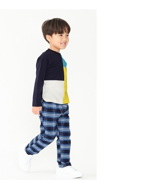 Moujonjon(ムージョンジョン)の「切替長袖Tシャツ(Tシャツ/カットソー・キッズ・ネイビー/グリーン・130/90/110/80/140/100/120)」の4枚目の写真