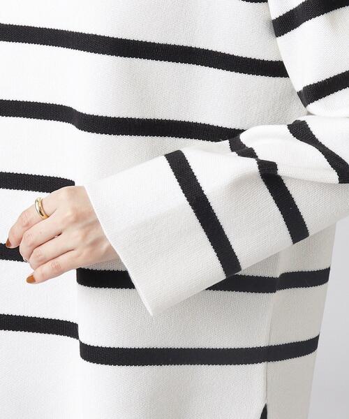 SHOO・LA・RUE（シューラルー）の「◆【洗える】スリット入り 前後差 ボックスシルエット ニット（ニット/セーター・レディース・オレンジ系/グリーン系3/アイボリー系2/ブルー系その他4/ブルー/オフホワイト・00）」の10枚目の写真