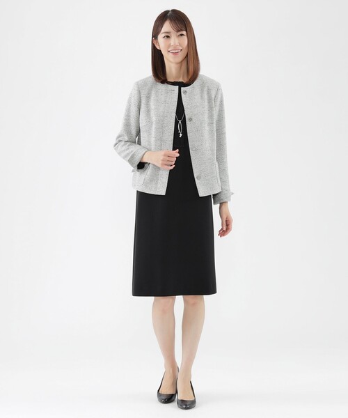 TRANS WORK（トランスワーク）の「【L】【ウォッシャブル】ダブルクロスレースコンビサックドレス（ワンピース・レディース・ブラック/ネイビー・44/46）」の10枚目の写真