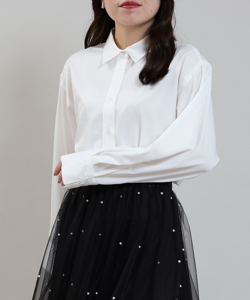 ASTORIA ODIER(アストリアオディール)の「襟付きブラウス(シャツ/ブラウス・レディース・サックスブルー/ホワイト・MEDIUM)」の4枚目の写真