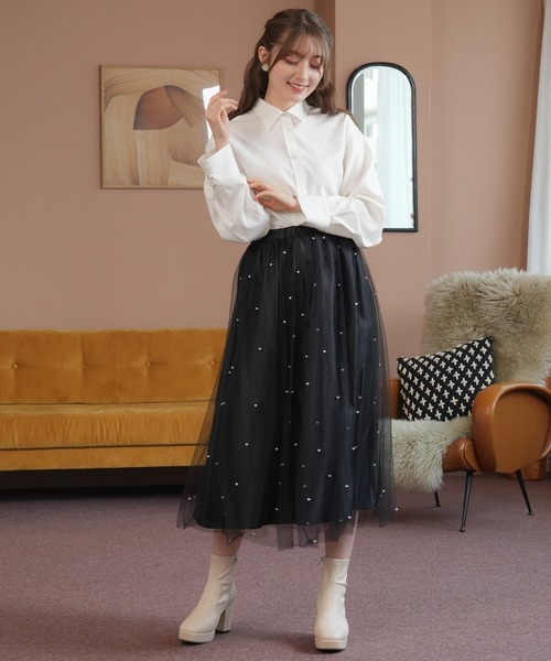 ASTORIA ODIER(アストリアオディール)の「襟付きブラウス(シャツ/ブラウス・レディース・サックスブルー/ホワイト・MEDIUM)」の13枚目の写真