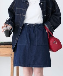 ウエストドロストデニムワークミニスカート