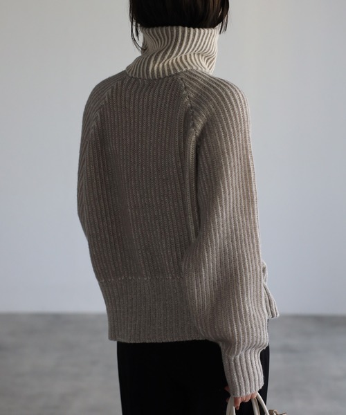 ap retro(アプレトロ)の「ハーフジップニットプルオーバー(ニット/セーター・レディース・ブラック/グレー/ベージュ・FREE)」の22枚目の写真