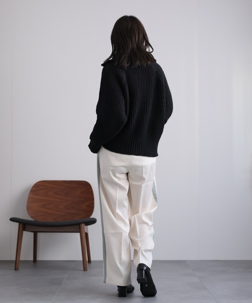 ap retro(アプレトロ)の「ハーフジップニットプルオーバー(ニット/セーター・レディース・ブラック/グレー/ベージュ・FREE)」の15枚目の写真