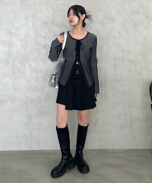 PAGEBOY（ページボーイ）の「レースアップバイカラーリブニット（ニット/セーター・レディース・オフホワイト/ブラック/ネイビー/オレンジ系その他・FREE）」の20枚目の写真