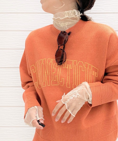 Q(キュー)の「シアーレースタートル(Tシャツ/カットソー・レディース・アイボリー/サックスブルー/ブラック・MEDIUM)」の15枚目の写真