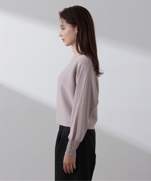 PROPORTION BODY DRESSING（プロポーションボディドレッシング）の「ショート丈総針ニット / 1214170207（ニット/セーター・レディース・ライトグリーン/グレー/ベージュ・MEDIUM/SMALL）」の4枚目の写真