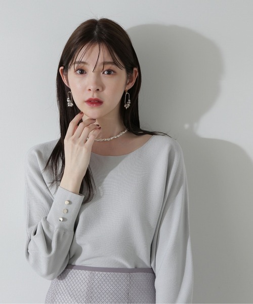 PROPORTION BODY DRESSING（プロポーションボディドレッシング）の「ショート丈総針ニット / 1214170207（ニット/セーター・レディース・ライトグリーン/グレー/ベージュ・MEDIUM/SMALL）」の7枚目の写真