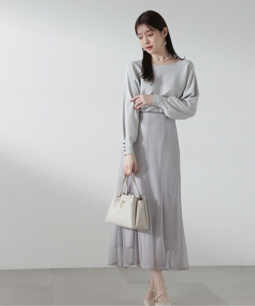 PROPORTION BODY DRESSING（プロポーションボディドレッシング）の「ショート丈総針ニット / 1214170207（ニット/セーター・レディース・ライトグリーン/グレー/ベージュ・MEDIUM/SMALL）」の9枚目の写真