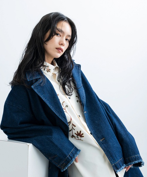 JUNRED（ジュンレッド）の「ヴィンテージデニムビッグカラーブルゾン（ブルゾン・メンズ・ブラック/ネイビー・S/M/L）」の2枚目の写真