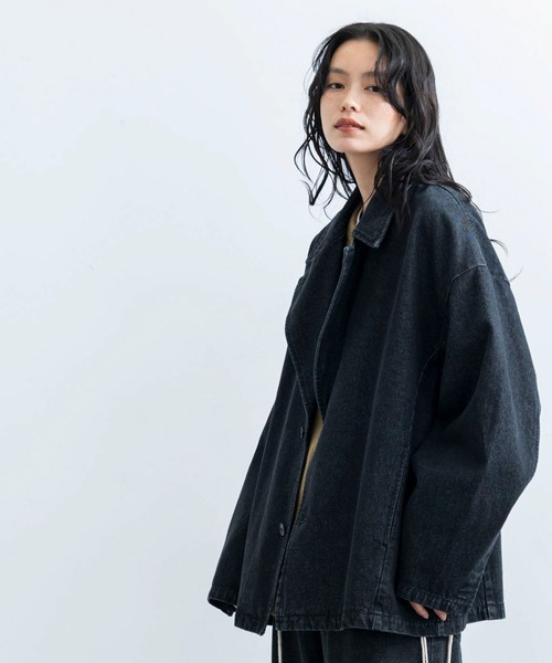 JUNRED（ジュンレッド）の「ヴィンテージデニムビッグカラーブルゾン（ブルゾン・メンズ・ブラック/ネイビー・S/M/L）」の3枚目の写真