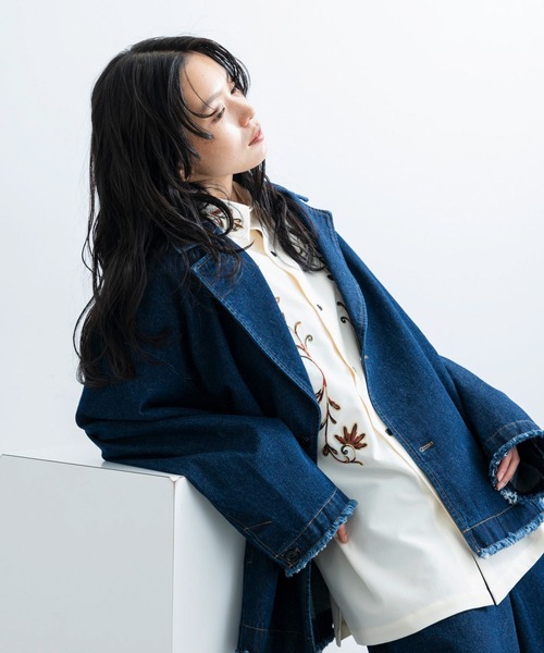 JUNRED（ジュンレッド）の「ヴィンテージデニムビッグカラーブルゾン（ブルゾン・メンズ・ブラック/ネイビー・S/M/L）」の5枚目の写真